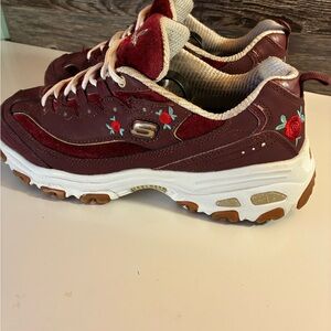 Skechers Women's Red Floral Sneakers